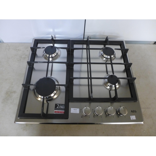 4026 - AEG 4 Burner Gas Hob - model no. - HGB64200SM, Original RRP £249.17 inc Vat (463-27) *This lot is su... 