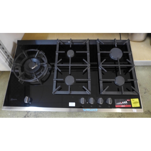 4030 - Neff  Gas 5 Burner Hob - Black (Damaged), Original RRP £962.5 inc Vat (463-81) *This lot is subject ... 