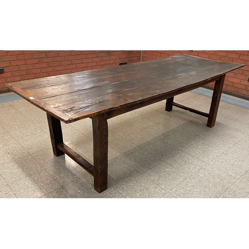 98 - A large 19th Century French elm refectory table