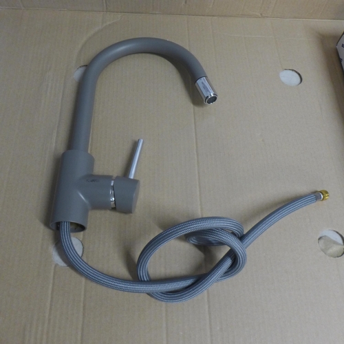 4046 - Blanco Grey Swan Neck Mixer Tap (463-208) *This lot is subject to VAT