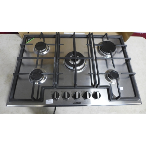 4057 - Zanussi Gas 5 Burner Hob - model no. -ZGNN755X, Original RRP £265.83 inc Vat (463-128) *This lot is ... 