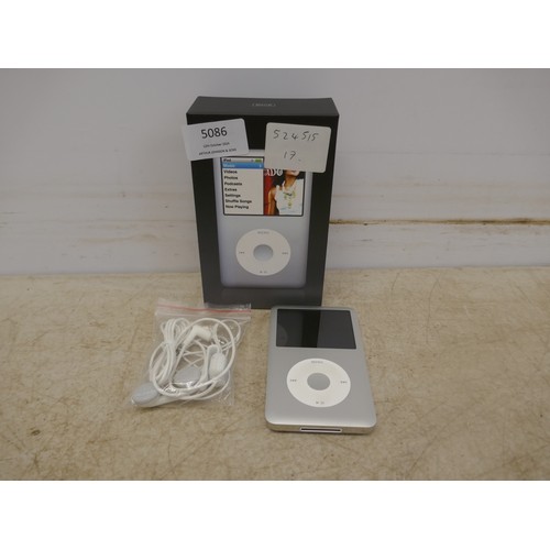 5086 - An 80GB iPod classic and a pair of headphones - no charger