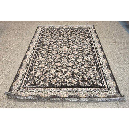 261 - A Kashan Shahkar Dorrin floral pattern grey ground rug 302 x 203cms