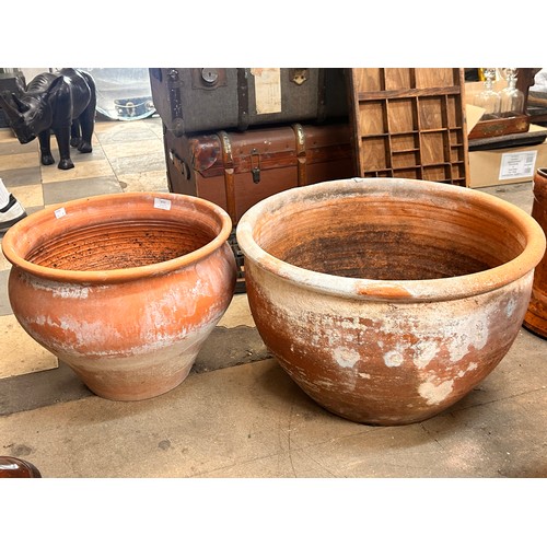 292 - Two large terracotta garden planters