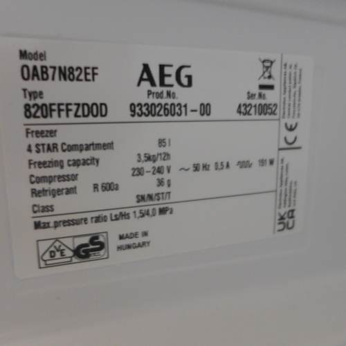 4080 - AEG Frost Free Built Under Freezer - Model OAB7N82EF, Original RRP £516.66 inc Vat (463-40) *This lo... 