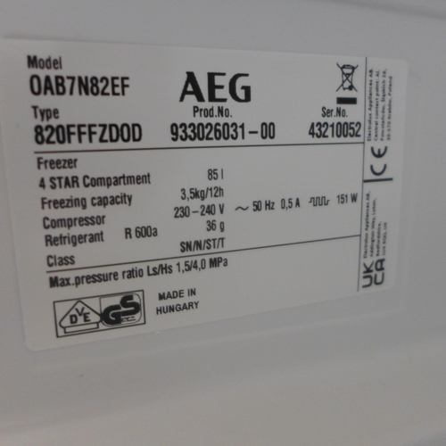 4080 - AEG Frost Free Built Under Freezer - Model OAB7N82EF, Original RRP £516.66 inc Vat (463-40) *This lo... 