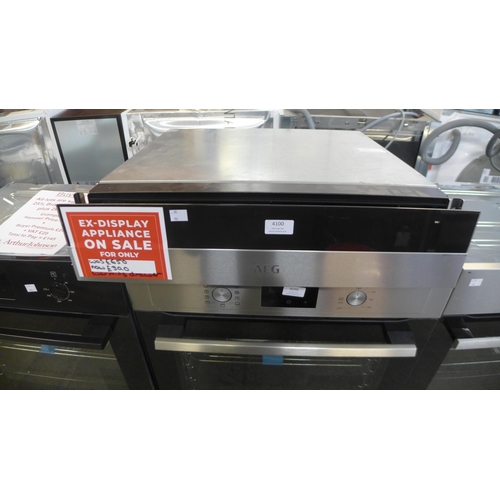 4100 - AEG  Stainless Steel And Black Warming Drawer - model no. -  KDK911424M, Original RRP £457.5 inc Vat... 