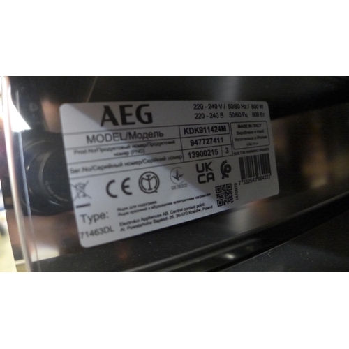 4100 - AEG  Stainless Steel And Black Warming Drawer - model no. -  KDK911424M, Original RRP £457.5 inc Vat... 