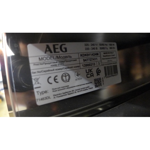 4100 - AEG  Stainless Steel And Black Warming Drawer - model no. -  KDK911424M, Original RRP £457.5 inc Vat... 