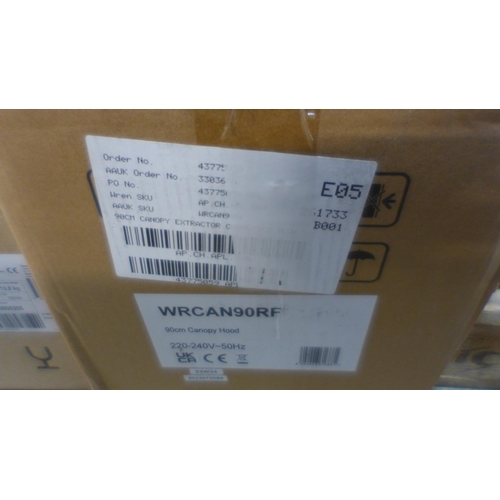 4164 - Viceroy Canopy Hood - Hob to Hood, AEG Integrated Hood ( Model WRCAN90RF) (463-157, 158) *This lot i... 