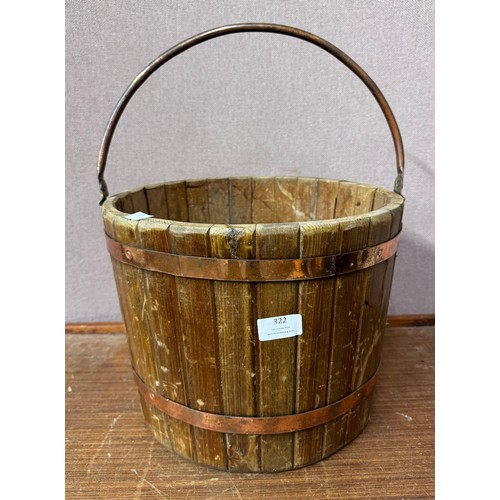 322 - A coopered pine bucket