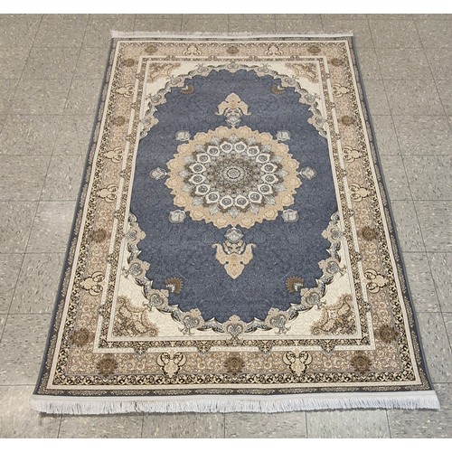 265 - A Kashan Shahkar Dorrin pattern blue ground rug, 228 x 150cms