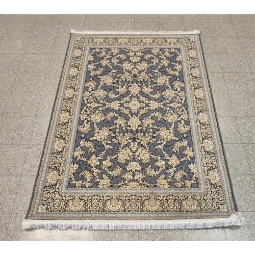 266 - A Kashan Shahkar Dorrin pattern blue ground rug, 226 x 150cms