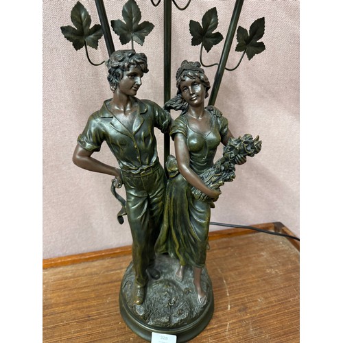 328 - A bronze effect figural table lamp