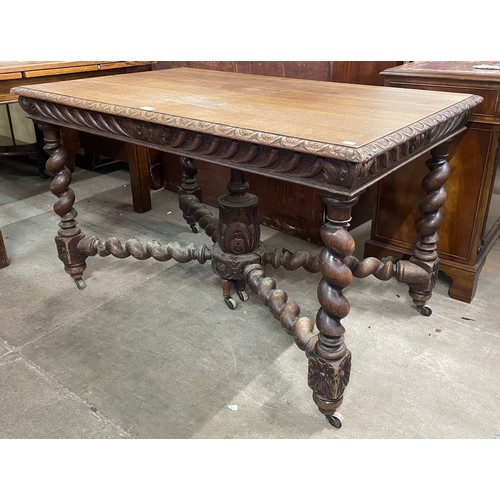 146 - A 19th Century French carved oak barleytwist centre table