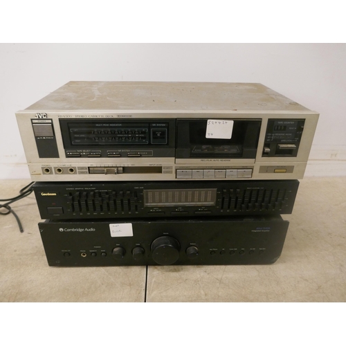 5111C - A quantity of stereo equipment including a Cambridge Audio Azur 540A integrated amplifier, a JVC KD-... 