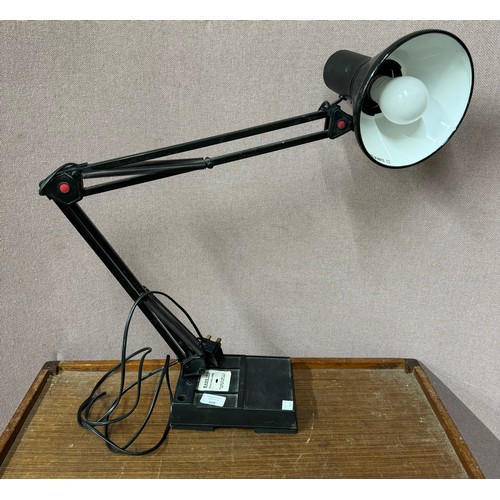 309 - A black metal anglepoise desk lamp