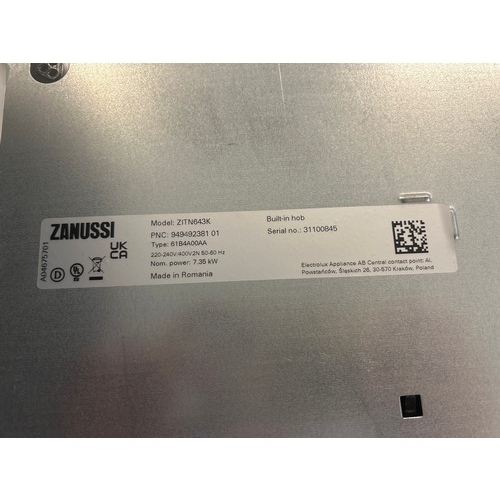 4149 - Zanussi Hob2Hood Induction Hob - model no. - ZITN643K, Original RRP £249.17 inc Vat (463-97) *This l... 