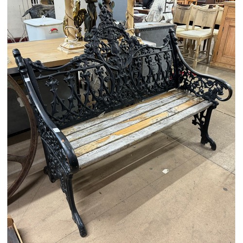 311 - A Coalbrookdale style cast iron garden bench