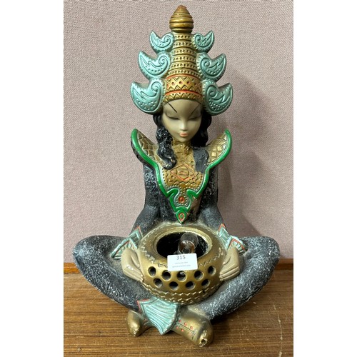 315 - An Eastern figural table lamp