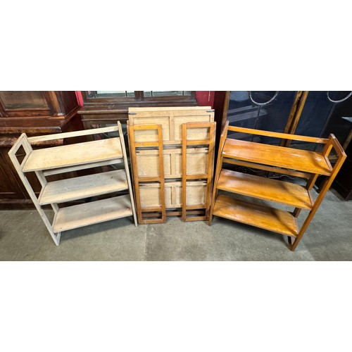 318C - Four beech folding bookcases