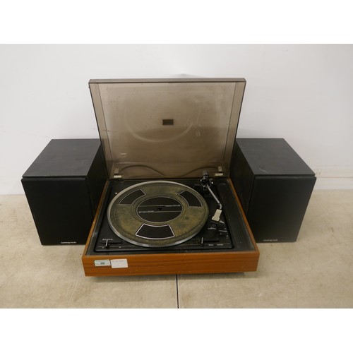 5104 - A Garrard 125SB belt driven synchronous motor record player with speed selector and a pair of Cambri... 