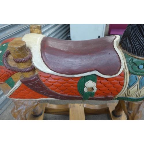 5147 - A vintage wooden rocking horse