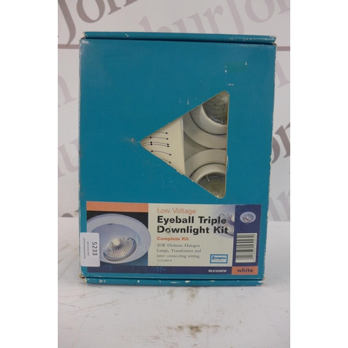 5233 - A box of 3 low voltage eyeball down lightning kit RLV320EW - unused