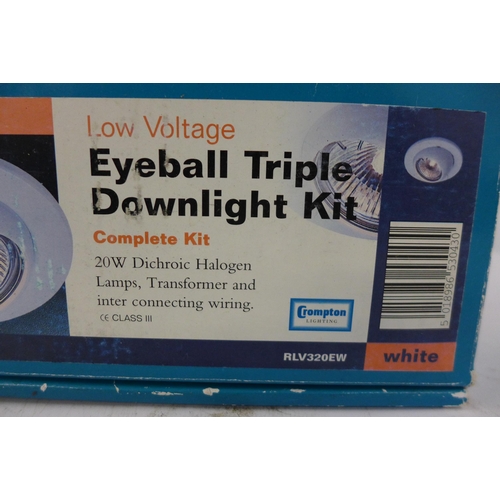 5233 - A box of 3 low voltage eyeball down lightning kit RLV320EW - unused