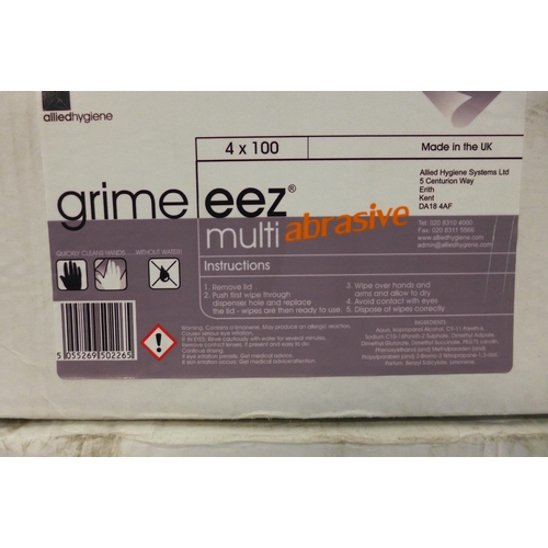 5244 - 8 x Tubs of Grime-Eez multi abrasive cleansing wipes. Expiry date 02/24