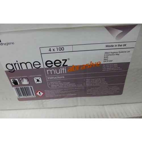 5251 - 8 x Tubs of Grime-Eez multi abrasive cleansing wipes. Expiry date 02/24