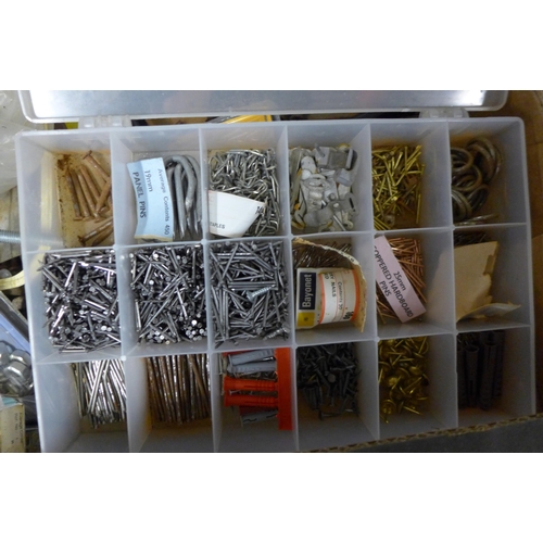 5283 - A quantity of consumables including nails, screws, nuts, bolts, fittings, etc.