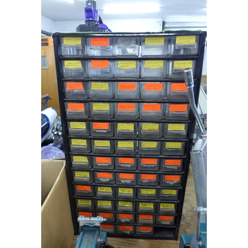 5313 - A quantity of assorted tools and other items including a 60 compartment organiser, a Clarke Metalwor... 