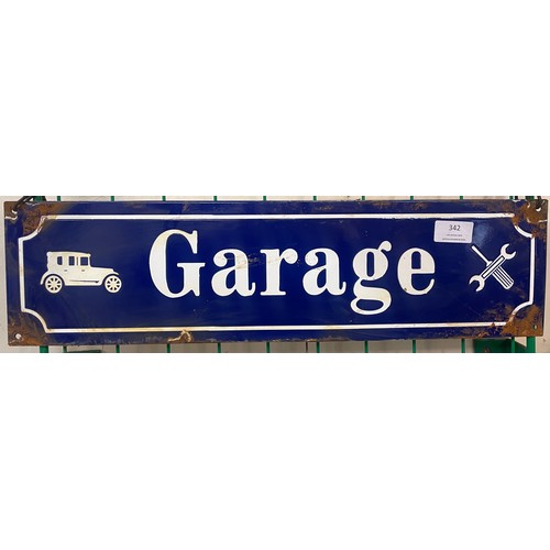 342 - An enamelled metal garage sign