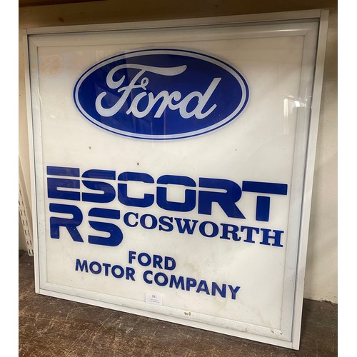 381 - An illuminating Ford Escort advertising sign