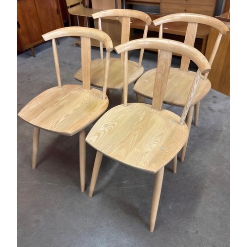 84E - A set of four Ercol style ash chairs