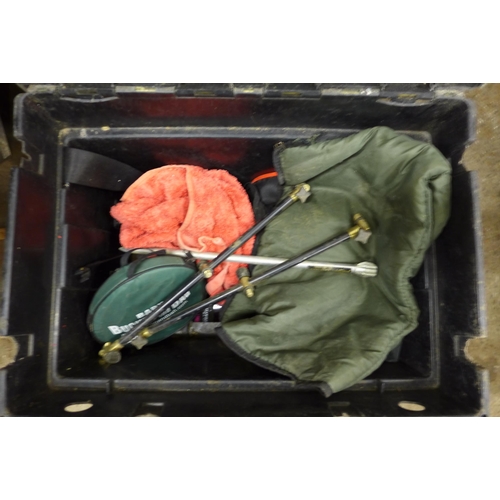 5159 - A large quantity of fishing equipment including rods, tackle box, reels, etc.