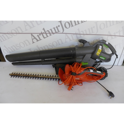 5161 - A Flymo Easycut 520 electric hedge cutter and 'Handy' THEV2600 blower vac (blower vac failed pat tes... 