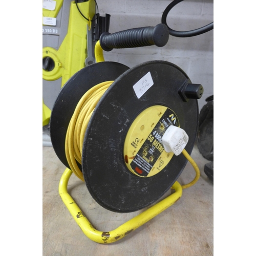 5183 - A Parkside PHD150 D3 pressure washer with a 20m extension cable and a 50m extension cable