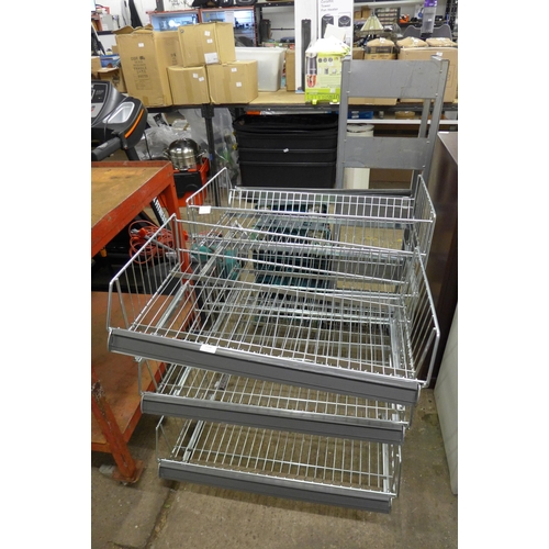 5198 - A quantity of steel shelving and two dollies