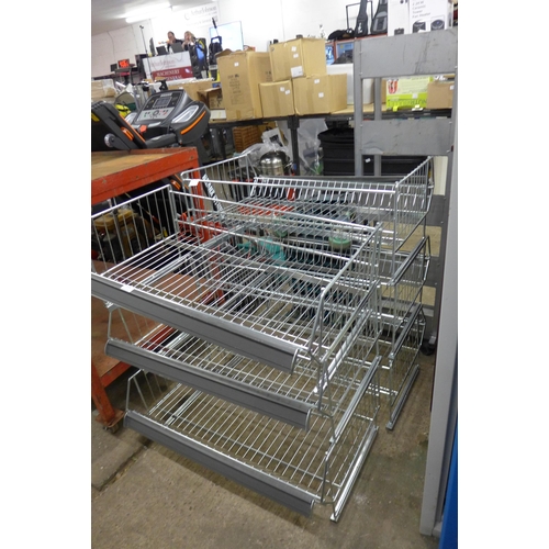 5198 - A quantity of steel shelving and two dollies