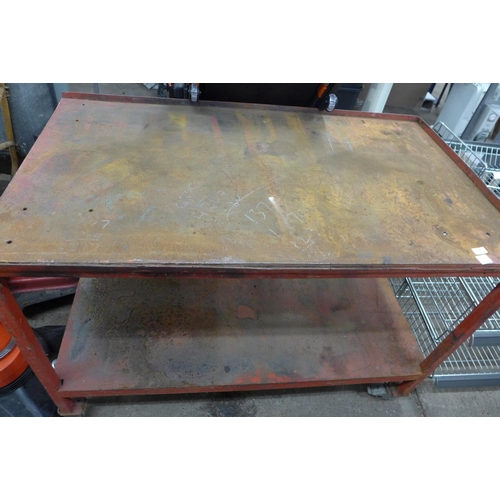 5199 - A 6ft x 2ft metal workshop table