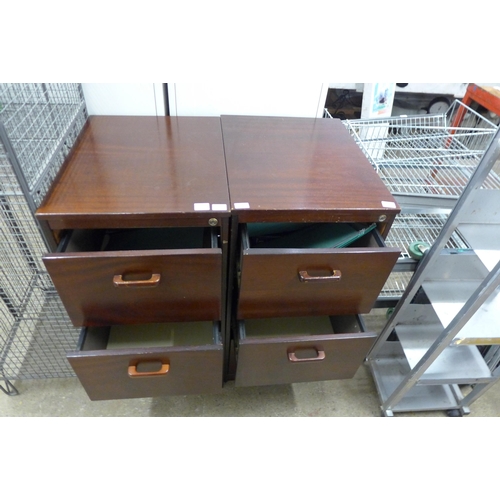 5214 - 2 wooden 3 drawer filing cabinets