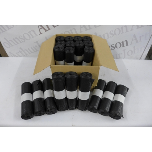 5220 - 20 rolls of heavy duty black bin liners  * This lot is subject to VAT