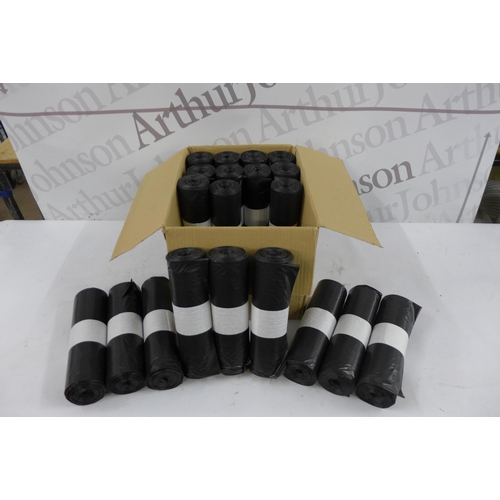 5221 - 20 rolls of heavy duty black bin liners  * This lot is subject to VAT