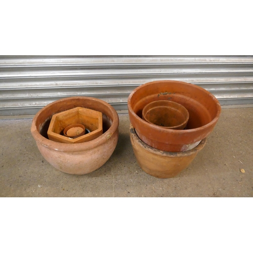 5157 - A quantity of assorted concrete and terracotta planters