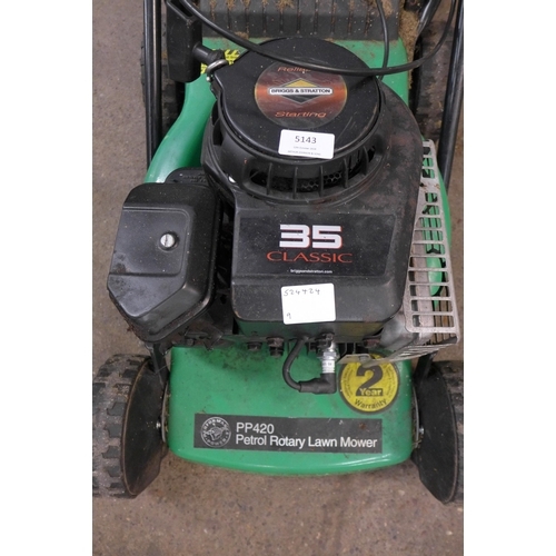 5143 - A Performance Power PP420 petrol rotary lawn mower with with a Briggs and Stratton 35 classic engine... 