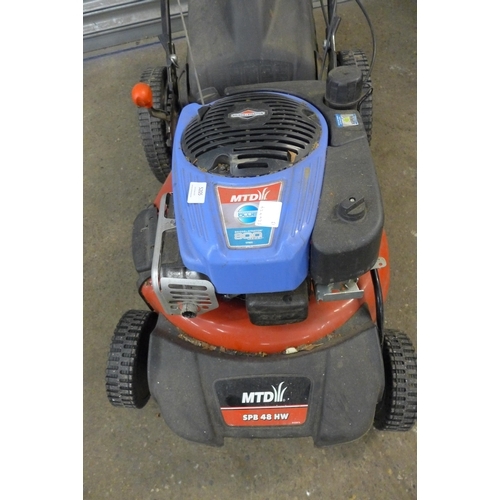 5205 - An MTD SPB 48 HW self propelled petrol driven lawn mower with a Briggs and Stratton generation blue ... 