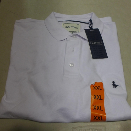 6250 - 4x Jack Wills white polo shirts (XXL) (336-73003) *This lot is subject to Vat