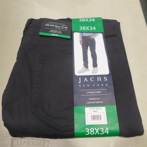 6253 - 9x Jachs straight fit 5 pocket trousers, Navy (size 38x34) (336-73003) *This lot is subject to Vat